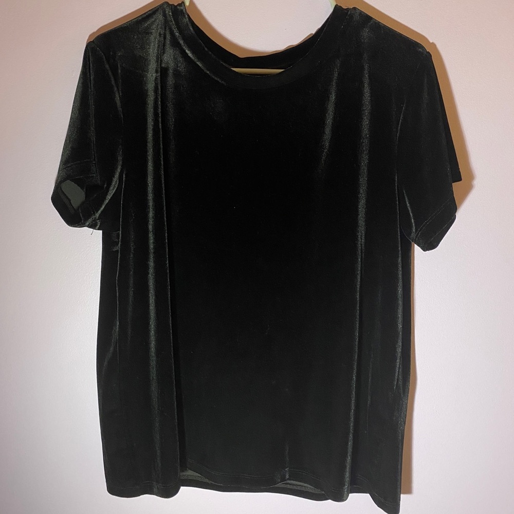 Abercrombie Black Velvet Short Sleeve Top